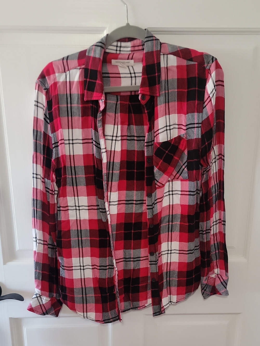 beachlunchlounge Red and Black Plaid Button-Down Shirt